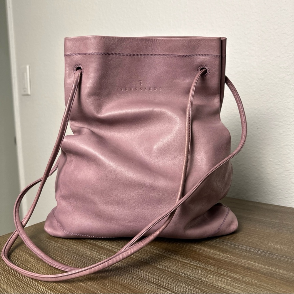 SOLD ❌ Trussardi Leather Bag Tote Mauve Pink
